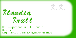 klaudia krull business card